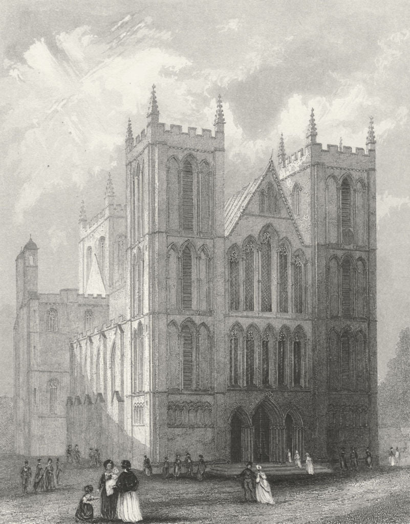 YORKS. Ripon Cathedral NW view 1836 old antique vintage print picture